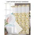 thumbnail image 4 of No Hook Cloth Fabric Shower Curtain with Snap in Liner, Summer Lemon Waterproof Shower Curtains Set with See Through Top Window, Yellow Fruit Watercolor Pastoral Beige Bath Curtains Shower 72"x84", 4 of 6