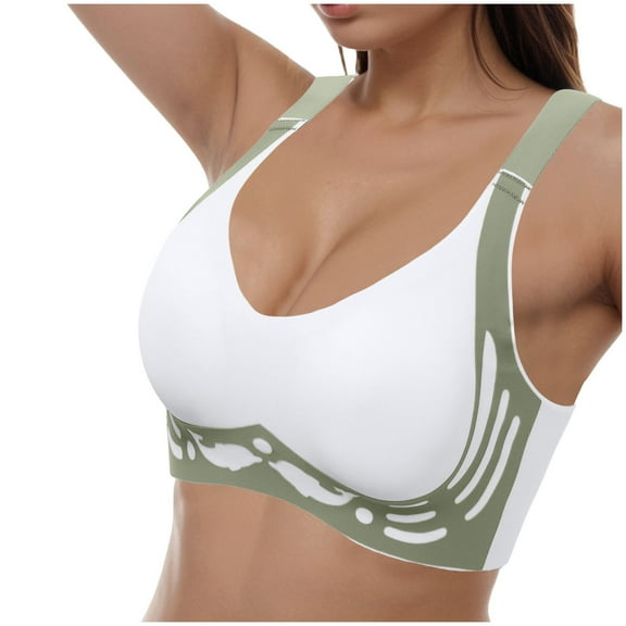 UngA Womens Wireless Bras Push Up Bralettes No Underwire Supportive Tshirt Bra Seamless Comfortable Everyday Womens Bras Green,L