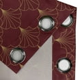thumbnail image 4 of Ambesonne Art Deco Grommet Curtain, Burgundy Vintage Shells, 50"x84", Burgundy and Sand Brown, 4 of 5