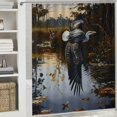 thumbnail image 6 of Orinice Bird Water Scene Bathroom Decor Set with Hooks, Colorful Luxurious Polyester Fabric Shower Curtain for Bathroom Decoration, Washable, Multi-size 36x72, 6 of 7