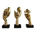 thumbnail image 1 of 3 piezas de estatuas de pensadores, manualidades, adornos de mesa, esculturas faciales abstractas para dorado, 1 of 9