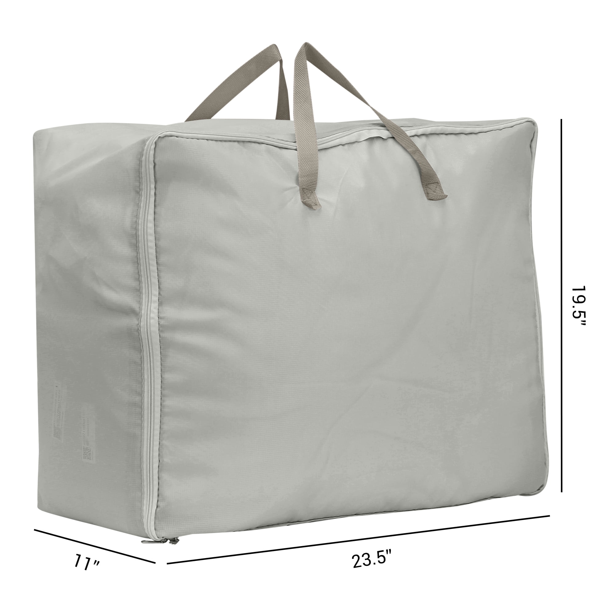 Unique Bargains Foldable Clothes Storage Bags with Handles Grey 23.5*19.5*11in