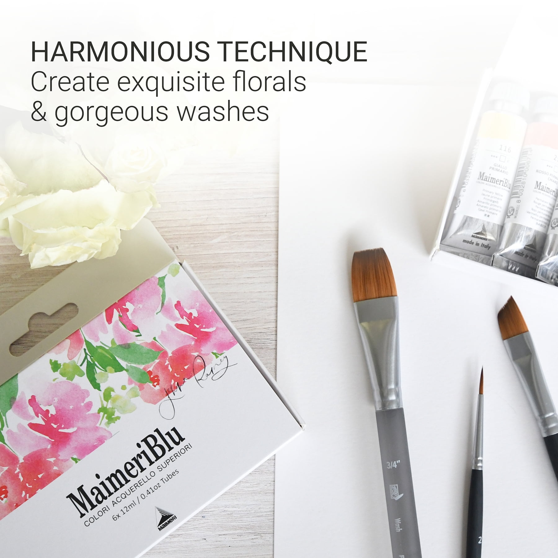 MaimeriBlu Watercolor Paint, Jenna Rainey Artist Set, Assorted Colors, 12ml, 6 Pieces
