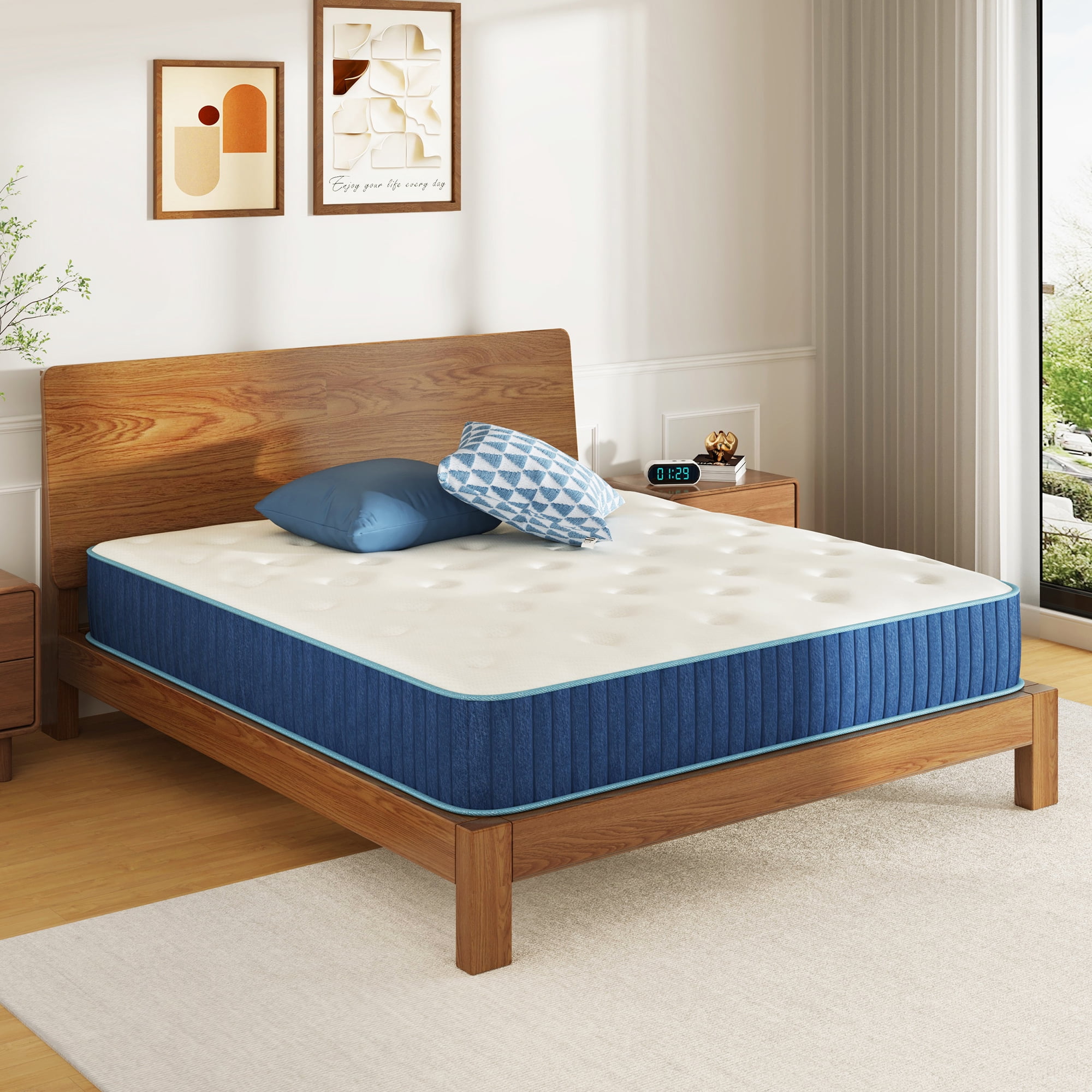 EGOHOME ChillWeave King Mattress, 12" Hybrid Mattress in a Box, Medium