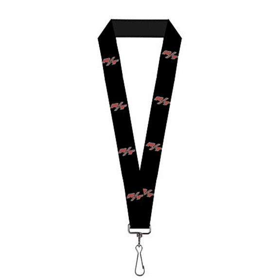 Dodge Lanyard, Dodge Challenger RT Emblem Repeat Black White Red, Elastic