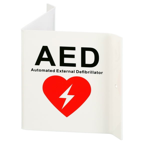 American Hospital Supply 3D AED Emergency Cabinet Sign, Acrylic, Pre-Drilled Mounting Holes, 1 Each