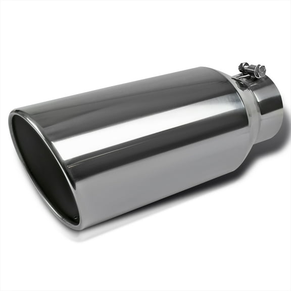 Spec-D Tuning 4" Inlet / 6" Outlet Chrome Stainless Steel Truck Bolt-On Exhaust Muffler Tip