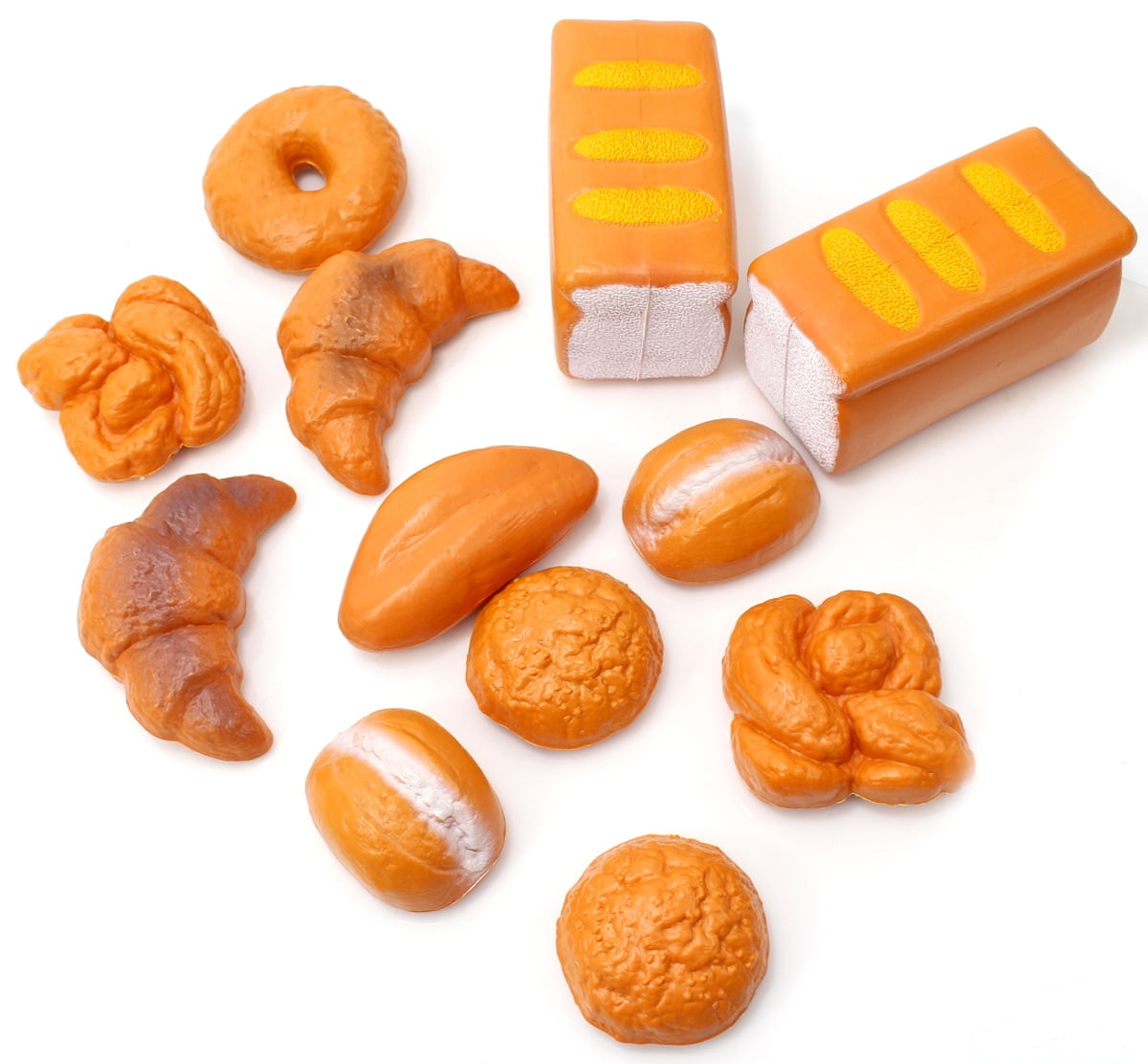 12 Piece Bread Set Pretend Play Toy Food Playset for Kids , Life Sized Food Playset
