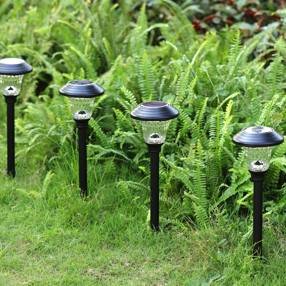 BEAU JARDIN Pack Solar Lights Pathway Outdoor Waterproof Supper Bright Up to 12 Hrs Glass Stainless Steel Metal Auto On Off Solar Powered Landscape - 3