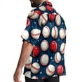 thumbnail image 3 of Baseball Men's Short Sleeve Poplin Shirts with Spread Collar Tops, Casual Printed Button Down Short Summer Beach Shirts for Men and Women, 3 of 6