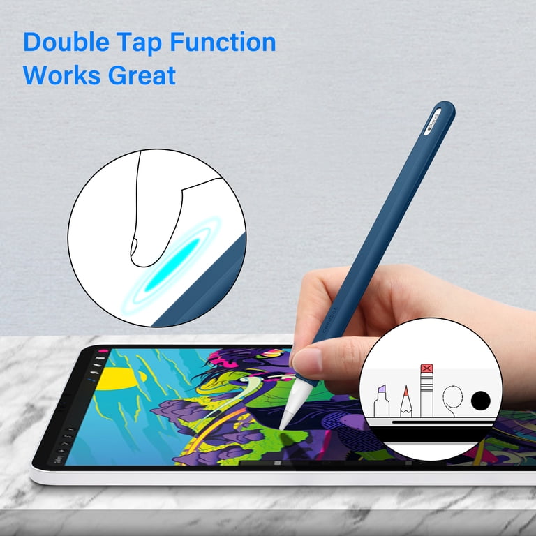 Apple Pencil 2nd Gen Silicone Sleeve, Soft Grip Holder