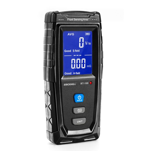 ERICKHILL Compteur EMF, Détecteur de Radiation Électromagnétique Numérique Rechargeable, Testeur Numérique LCD EMF Portatif, Excellent Testeur pour Maison