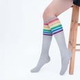 thumbnail image 3 of Calcetines hasta la rodilla Minnieouse con cierre de tirón para niñas Gris claro talla única, 3 of 6