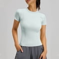 thumbnail image 2 of Viluyesy Women's Workout Tops Short Sleeve Crew Neck Slim Fit Quick Dry Athletic Yoga Gym T Shirts Sky Blue Size 2XL, 2 of 7