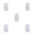 thumbnail image 2 of Transemion Mouse Wired Optical Computer Mouses Skin Touch Computers Fitting Laptop Gift Networking Keyboards Table Study White 5Set, 2 of 6