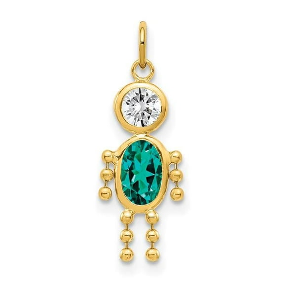 Finest Gold 14K Yellow Gold December Boy Birthstone Charm