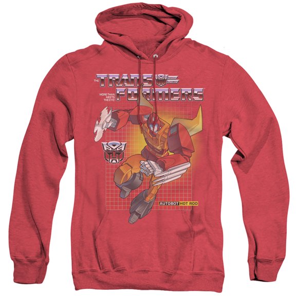 Transformers Hot Rod Adult Heather Hoodie Sweatshirt Red