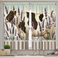 thumbnail image 4 of Ambesonne Cow Valance & Curtain 3 Pcs Set, Purplish Flowers Bottles Print, 55"x45", Lavender Eggshell Mauve, 4 of 7