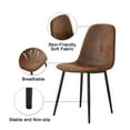 thumbnail image 5 of FurnitureR Dining Chairs Set of 4, Mid-Century Modern Upholstered Dining Chairs with Faux Sudede Cushion Seat for Dinning Room&Living Room, Brown, 5 of 14