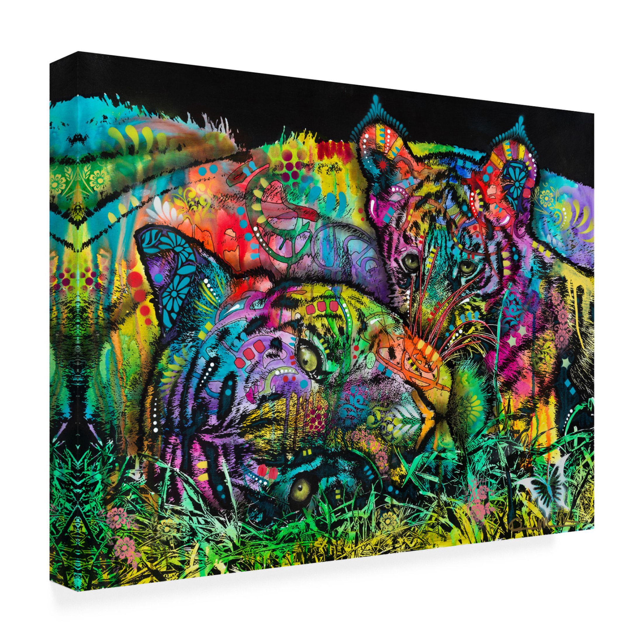 Canvas Wall Art - Dean Russo 'Mama Tiger and Cub' Wall Art for Living Room, Bedroom, or Office Décor by Trademark Fine Art - 47 x 35 Inches