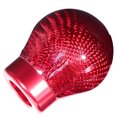 thumbnail image 4 of Perilla de cambio de bola redonda para automóviles, ajuste universal, estilo fibra de carbono rojo, 4 of 8