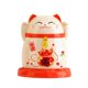thumbnail image 4 of Caja para palillos de dientes, recipiente para baño, dispensador de bolitas de algodón con forma de gato de la suerte de China Amarillo, 4 of 9