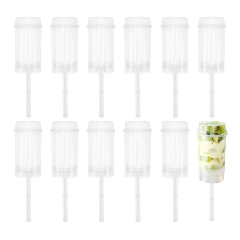 30pcs Round Push-Up Cake Shooter Plastic Clear Cake Holder Push Pops Cake Container with Lid, Size: 17.5*5*5cm
