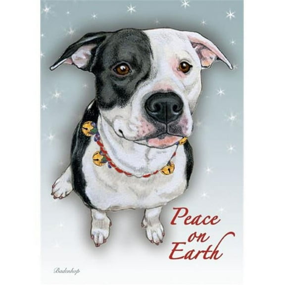 Pipsqueak Productions C723 Pitbull Black & White Christmas Boxed Cards - Pack of 10