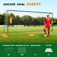 thumbnail image 4 of MOPHOTO Soccer Goals for Backyard,24x8FT Black Competition Practice Training Goals,Portable Soccer Training Equipment,Moveable Weatherproof for Adults Youth Outdoor, 4 of 6