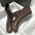 thumbnail image 2 of Akiihool Women's Ankle Boots Womens Platform Ankle Boots Elastic Block Heel Fashion Festival Boots Riding Boots for Women (Brown,7), 2 of 5
