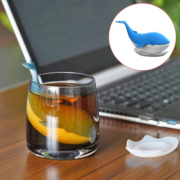 Ayyufe Cute Whale Design Silicone Tea Infuser Leaf Strainer Filter Diffuser Drink Tool;Sky Blue