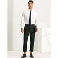 thumbnail image 3 of INSPIRE CHIC Men's Formal Cropped Pants Solid Color Flat Front Dress Trousers Black 32, 3 of 6