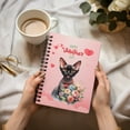 thumbnail image 3 of Happy Valentine's Day Devon Rex holding flowers Spiral Bound Journal Cat Lover Kitten Owner Gifts 5x7in Spiral Notebook - 3005, 3 of 5