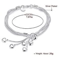 thumbnail image 2 of Pulsera de plata esterlina para mujer Pulseras de plata de la amistad Pulseras con dijes Pulsera de cadena de plata Amor personalizado, 2 of 5