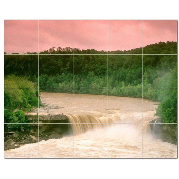 Waterfalls Photo Ceramic Tile Mural Kitchen Backsplash Bathroom Shower 406234-M