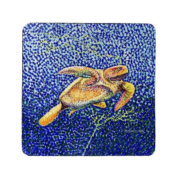 Betsy Drake CT1403 Pointillist Sea Turtle II Coaster - Set of 4