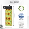 thumbnail image 4 of Yiaed Sunflower Leaves Print Water Bottle with Straw Lid, Stainless Steel Double Wall Insulated Water Bottle | Leak-Proof and Spill-Proof Water Bottle, 4 of 8
