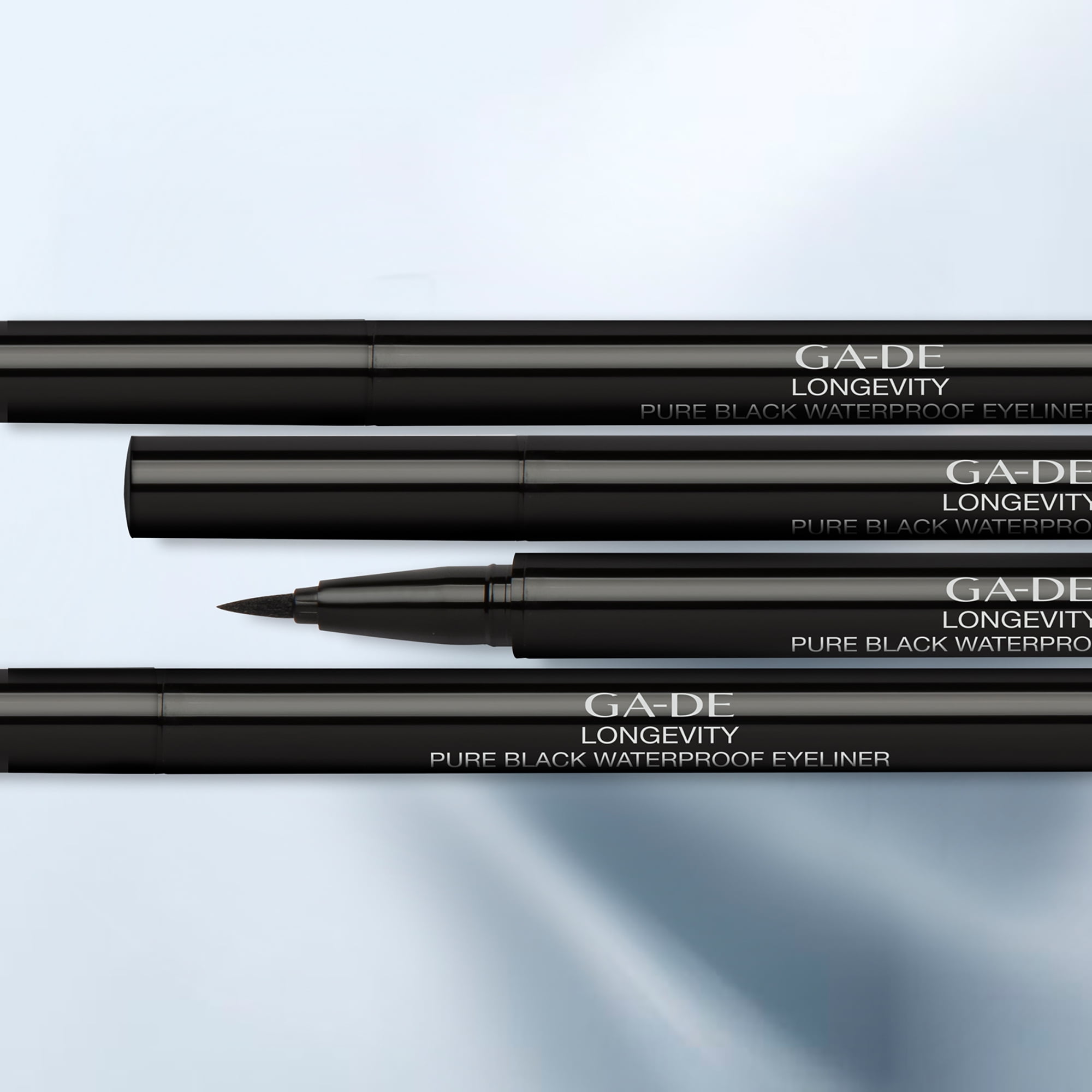 GA-DE Longevity Pure Waterproof Eyeliner, Liquid Eyeliner, Black, 0.01 oz
