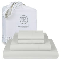 Threadmill Home Linen Luxury Supima 1000 Thread Count 100% Cotton 4 Pc Light Grey Sheets Set, King