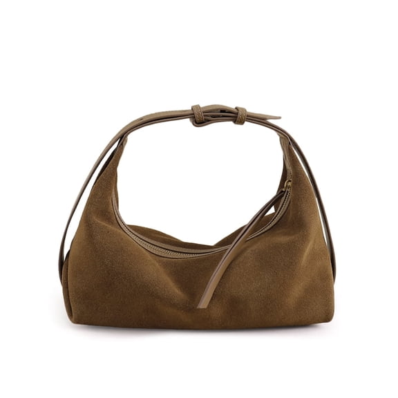 Genuine Grade Cow Leather Women's Dumpling Hobo Soft Matte Suede Cowhide Shoulder Crossbody Bags Adjustable Handle HandBag New