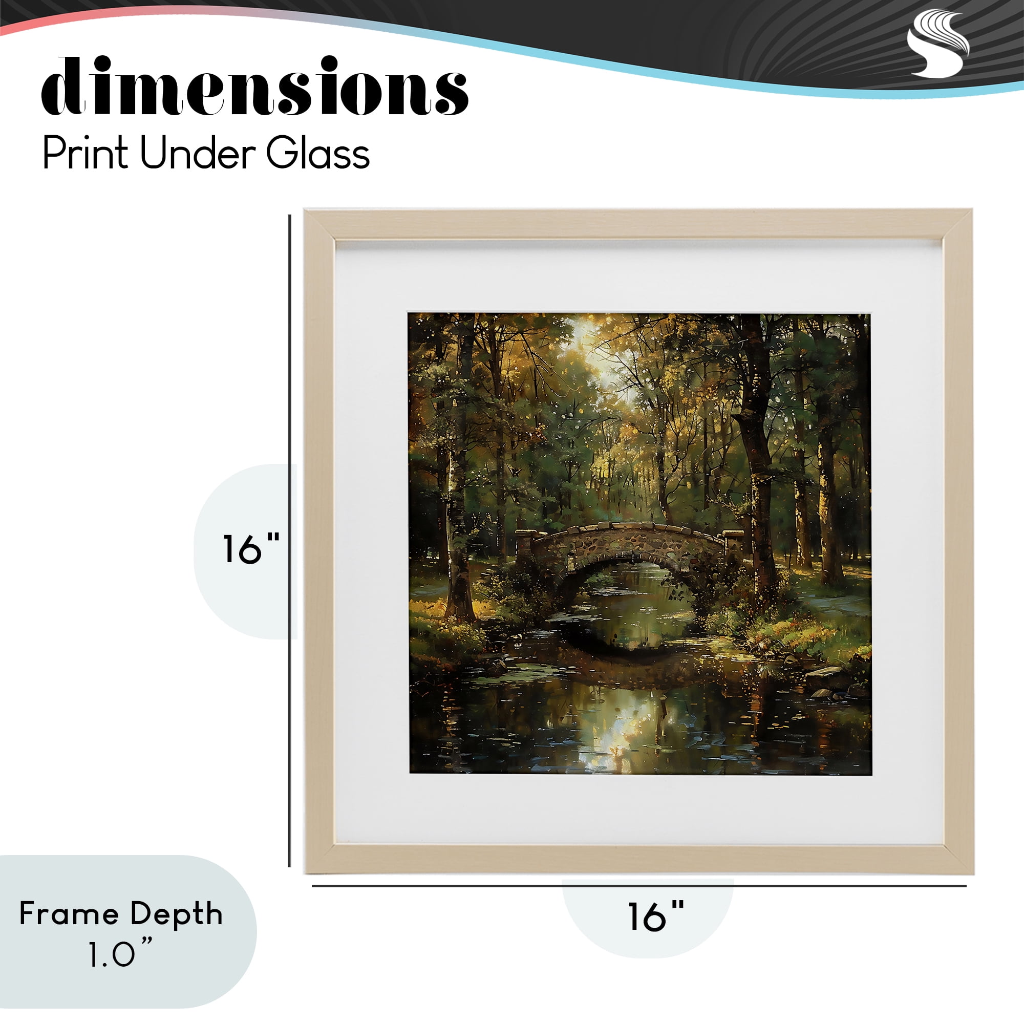 Stupell Industries Forest Bridge in Autumn Light Birch Framed Print Under Glass, design by Creative Studio