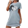 thumbnail image 1 of COM1950s Shorts pour Femmes, Pyjamas de Noël pour Femmes, Chemise de Nuit Grande Taille pour Femmes avec Col Rond Imprimé et Manches Courtes, Chemises à Manches Courtes pour Femmes, 1 of 5