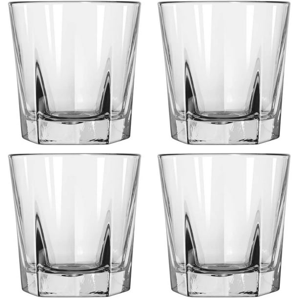 Double Old Fashioned Rocks Whiskey Scotch Glasses 12 Oz Set Of 4 Heavy Base Elegant Barware Pub 5028