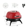 thumbnail image 2 of Electric BBQ Grill, Indoor/Outdoor Electric Grill for Indoor & Outdoor Use, Double Layer Design, Portable Removable Stand Grill, 1600W (Countertop BBQ Grill, Red), 2 of 9
