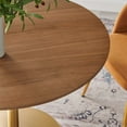 thumbnail image 7 of 40 Inch Dining Table, Walnut Gold, Wood, Metal, Mid Century Kitchen Cafe Bistro Hospitality Restaurant, Modern Contemporary HB34692, 7 of 7