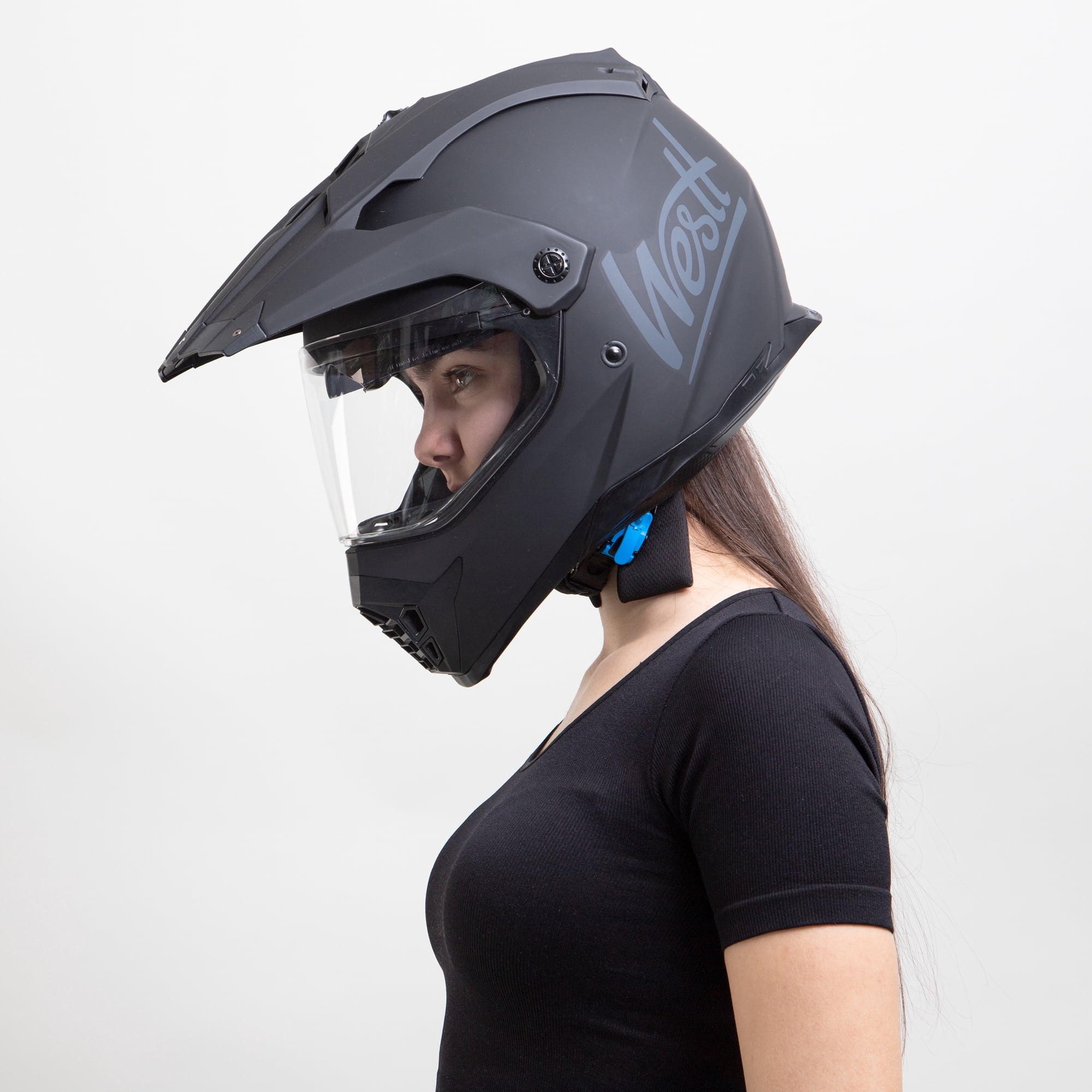 Westt M Black ABS Full Face Helmets, DOT Approved Helmet