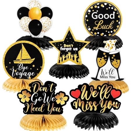XD-7 Pieces Farewell Party Decorations We Will Miss You Honeycomb Going Away Centerpiece for Coworker Employee Friend Goodbye Retirement Supplies*0