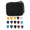 thumbnail image 3 of Guitar Pick Bag Set, Large Space Waterproof Guitar Pick Holder Case EVA And Cloth  For Storage Black And Gray, 3 of 8