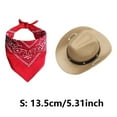 thumbnail image 3 of Disfraces de Halloween para gatos Disfraz de vaquero Sombrero de vaquero con pañuelo para Halloween Fiesta de Halloween Cosplay, 3 of 6