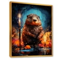 thumbnail image 2 of Designart "Orange Futuristic Beaver Builder II" Animals Framed Wall Art - Modern Orange Beaver Entryway Framed Wall Art, 2 of 6